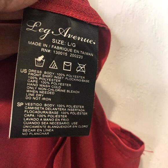 Leg Avenue burgundy red French maid costume dress, size large - Picture 3 of 16